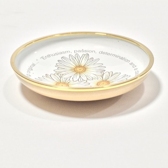 Halcyon Days Charlotte Moss Daisy Flower Porcelain Tray Dish Plate - Picture 3 of 8
